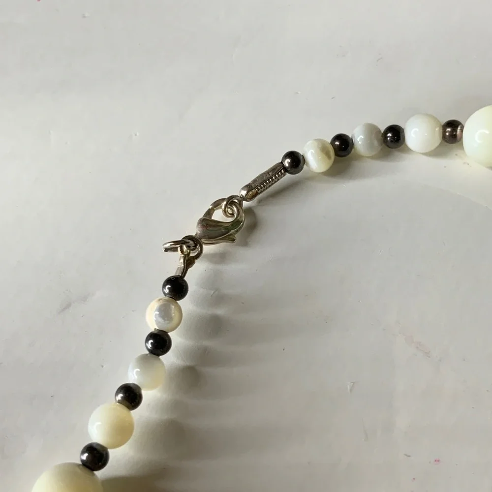 Blue Angelite Cubes Black, White Beads & Crystal Jewelry Set